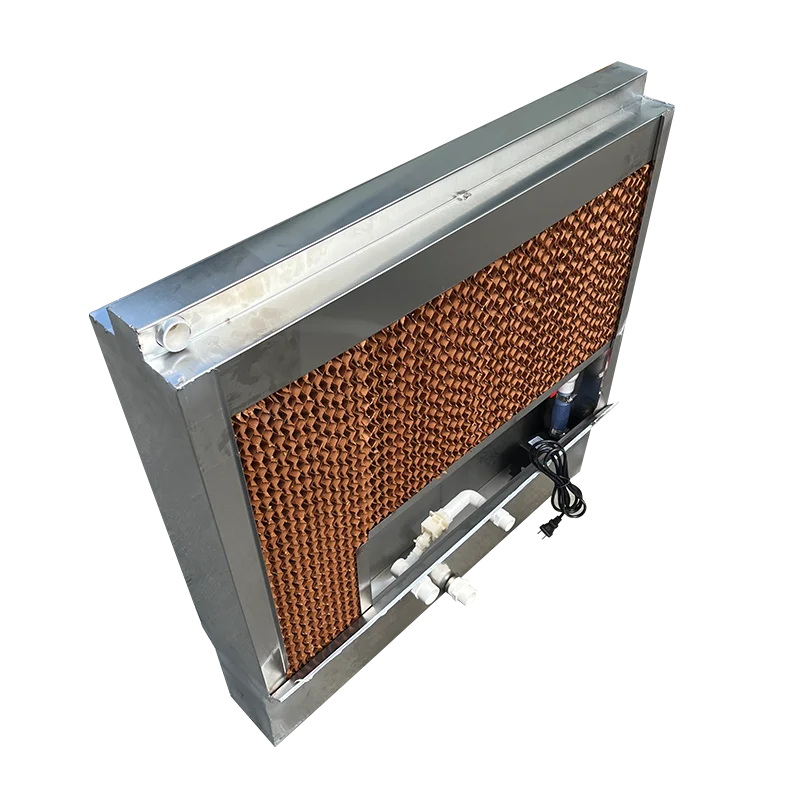 304 stainless steel frame 15cm width 100*100cm poultry farm ventilation evaporative water cooling pad wet curtain belt pump