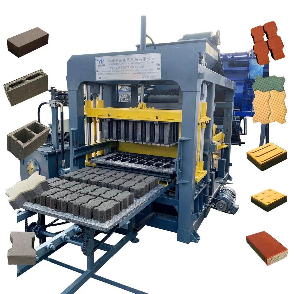 KAIDONG QT6-15 very popular concrete paver bricks making machine automatic hydraulic concrete hollow block brick making machine