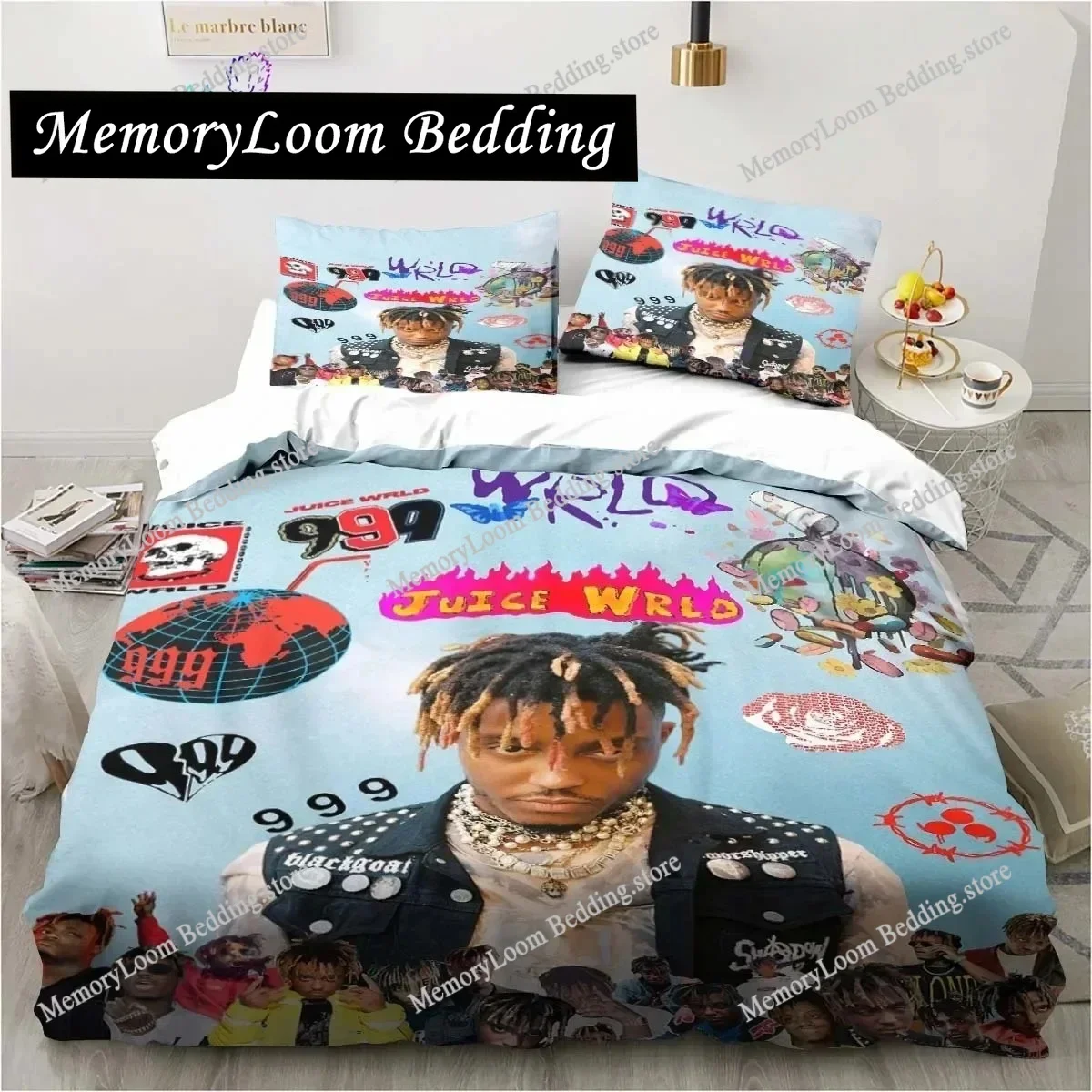 Rap Singer Juice Wrld 3D Print Bedding Set Single Twin Full Queen King Size Bed Set Adult Kid Bedroom Bedding Gift