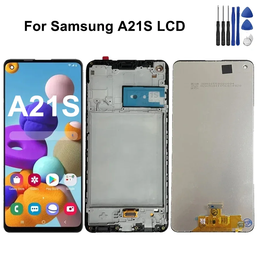 Pantalla para Samsung A21S SM-A217FN/DS Pantalla LCD Digitalizador de Pantalla táctil con marco para Samsung A21S LCD