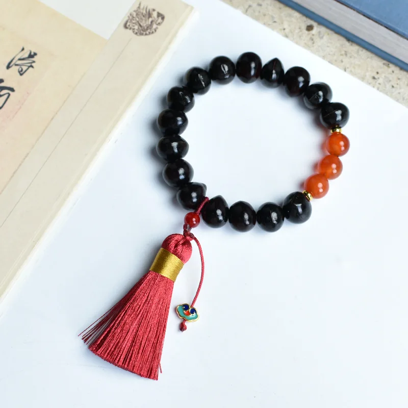 الطبيعية غير المؤذرة الطفل بودي الجذر الأصلي البذور سلسلة DIY بها بنفسك اليد الملتوية إصبع لينة الصلاة القديمة شرابة اللعب الثقافي Wo #6