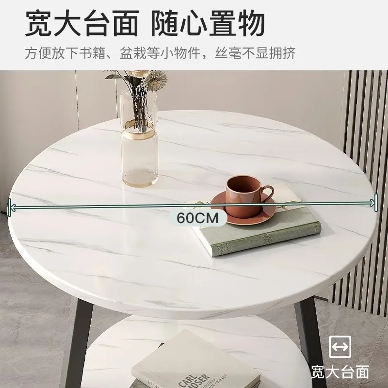 طاولة قهوة خشبية مستديرة بلاتينية من خشب إم دي إف بتصميم حديث للمنزل