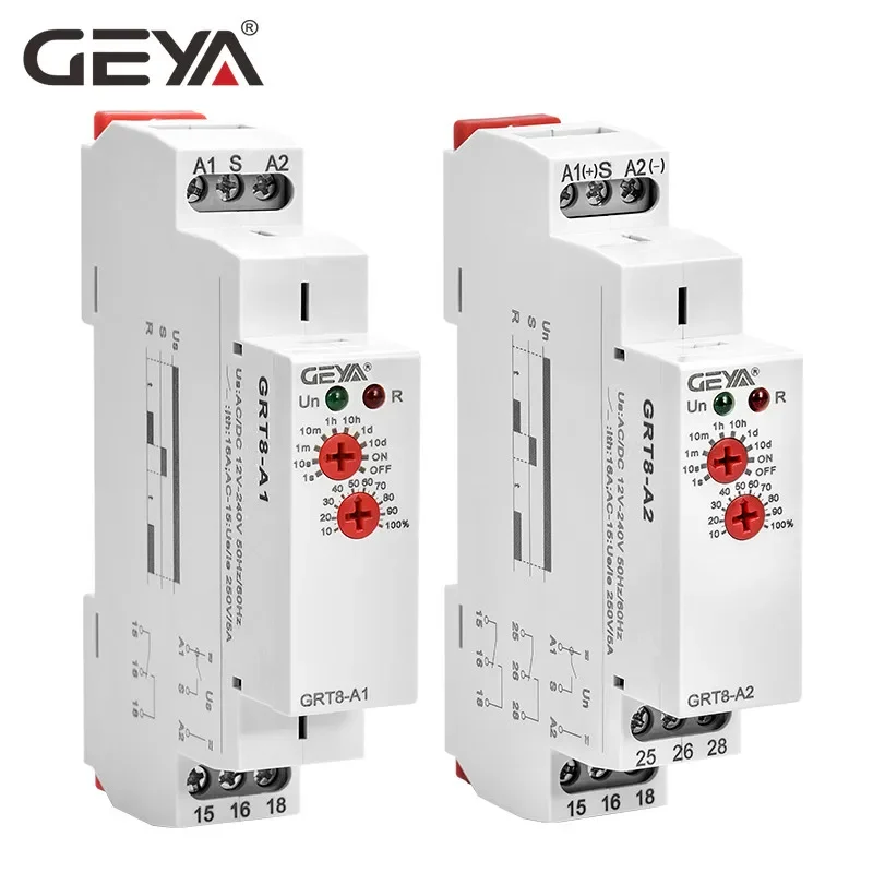 GRT8-A/B Delay On or Delay Off Time Relay 12V 24V 48V 110V 220V DIN Rail Timer Relay Module with CE CB ROHS Certificate