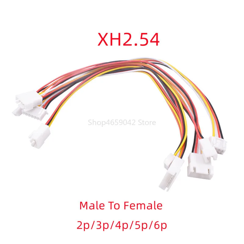 2pcs XH2.54 Male To Female Extension Cable 2p/3p/4p/5p/6p Male and Female Socket Connector with 10/20/30cm Cable 26AWG