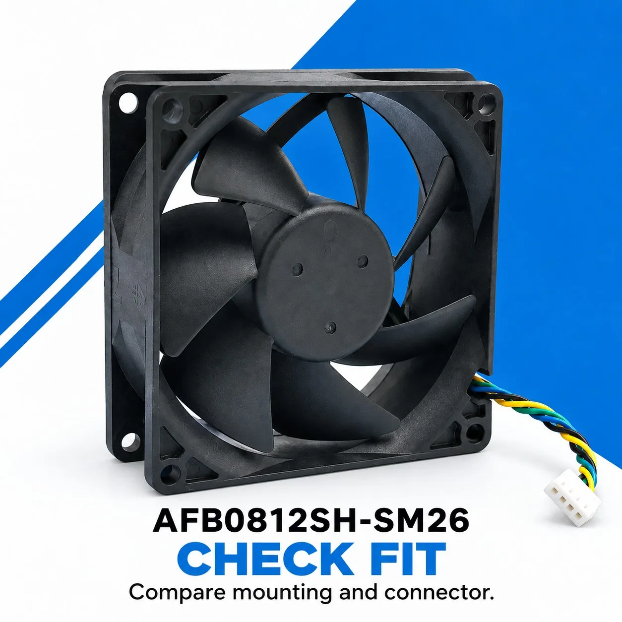 AFB0812SH Server Cooling Fan 80x80x25mm 8025 12V 0.60A 4500RPM PWM 4-Pin for DELTA