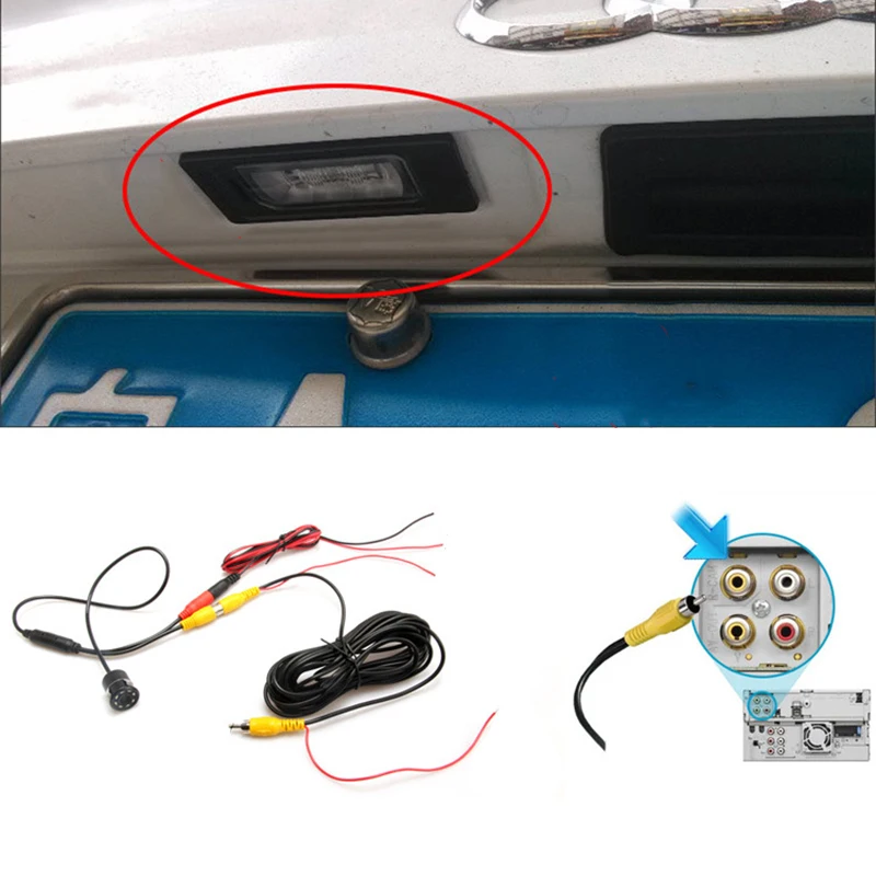 A22E-Car HD CCD Auto Car Reverse Rear View Camera License Plate Waterproof Parking For Ford Transit For Ford Connect