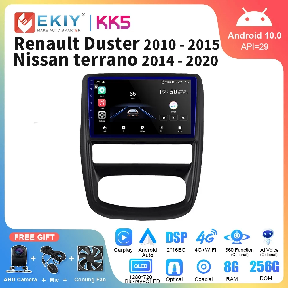 

EKIY KK5 Android 10 Car Radio For Renault Duster 1 2010-2015 Nissan Terrano 2014-2020 Stereo Carplay Auto GPS Multimedia Player