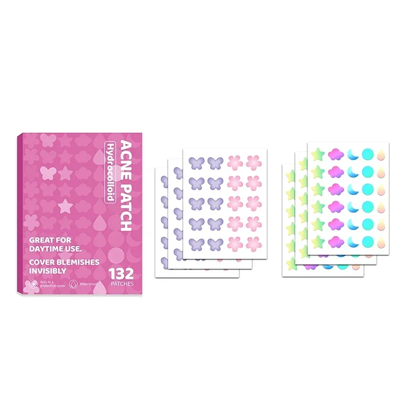 132 個のフェイススキンケアニキビパッチ目に見えないプロフェッショナルな治癒