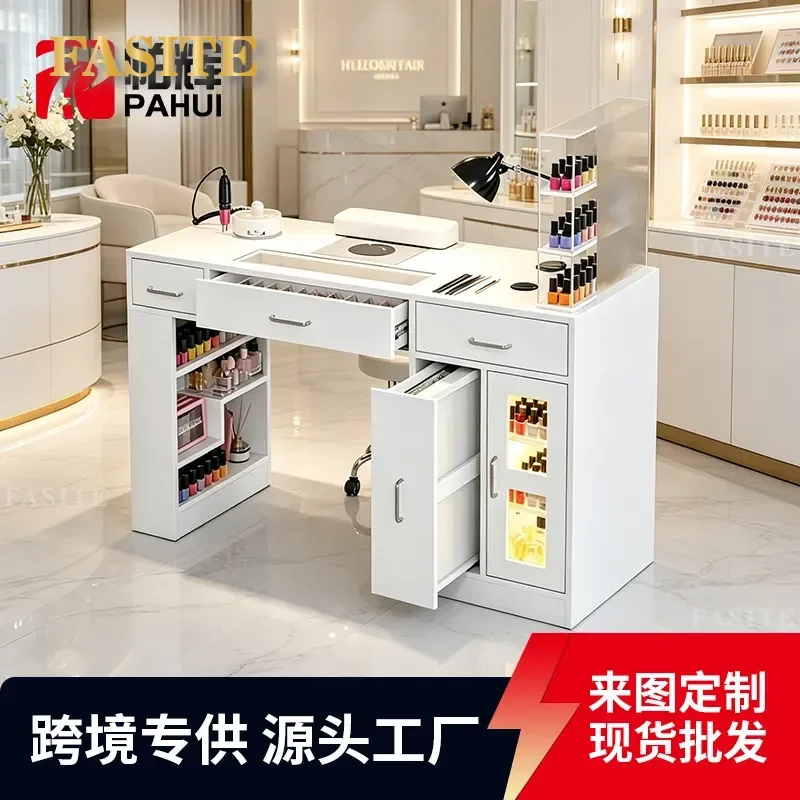 For Manicure Table with Vacuum Cleaner Multifunctional Nail Desk Customizable Beauty Furniture Internet Celebrity Style