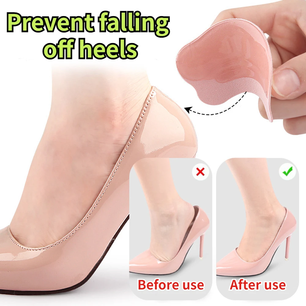 1Pair Heel Stickers Heel Protectors Sneaker Shrinking Size Insole Anti-wear Feet Shoe Pads Adjust Size High Heel Cushion Inserts