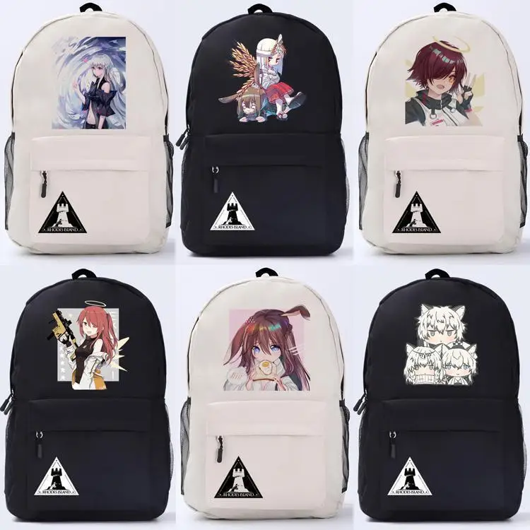 

Arknights Backpack Anime Merchandise Double Shoulder Amiya Angel Silver Gray Unisex Travel Bag 1 Anime