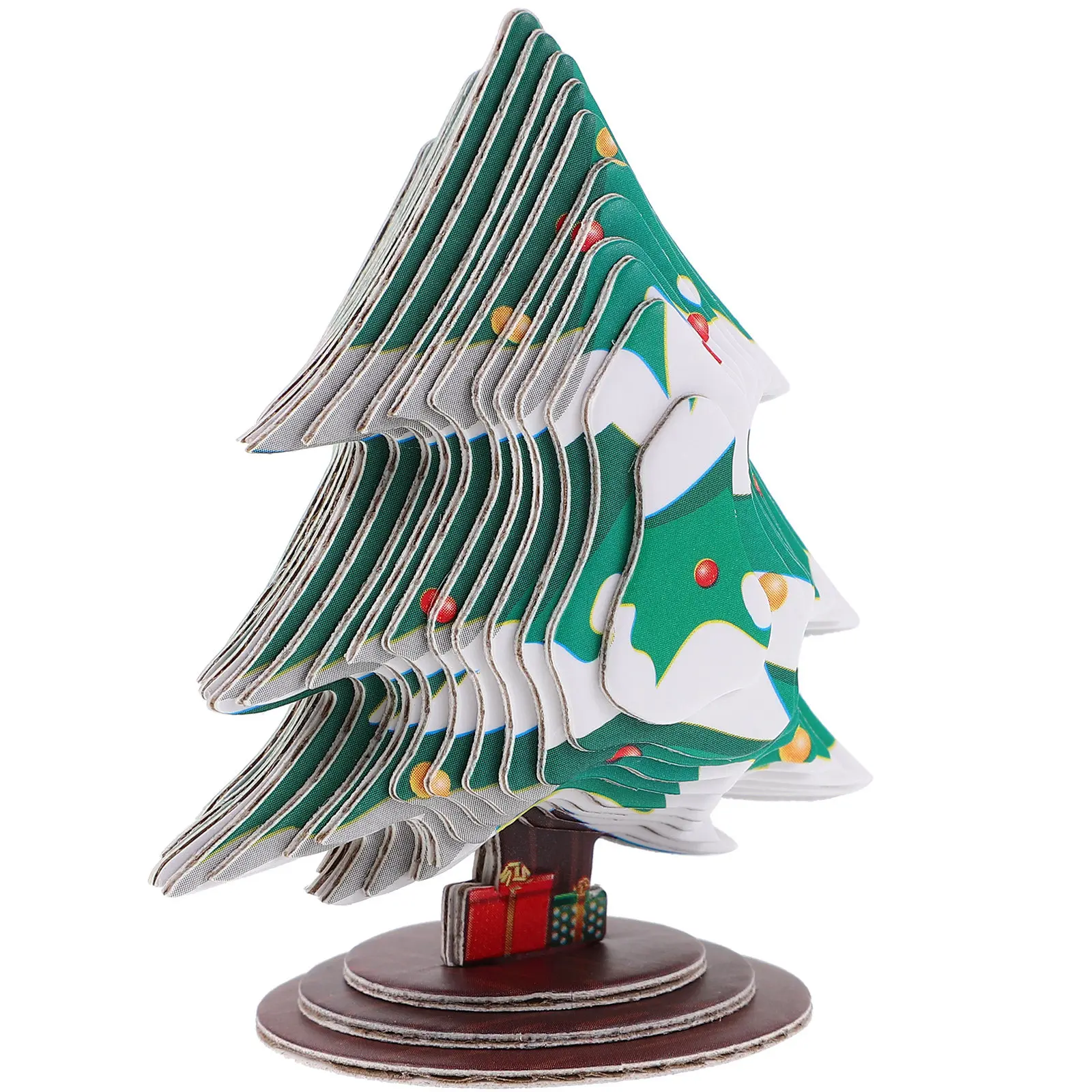 1Set 3D DIY Christmas Tree Puzzle Paper Craft Kit Stylish Minimalist Design Quick Build Xmas Party Decor Educational Gift