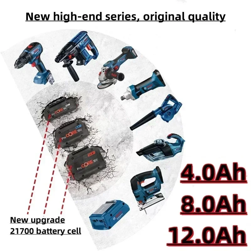 18V High-End Náhradní baterie ProCORE, nová baterie 21700, vhodná pro nářadí Bosch 18V plný rozsah, 4,0 Ah, 8,0 Ah, 12,0 Ah - náhled 5