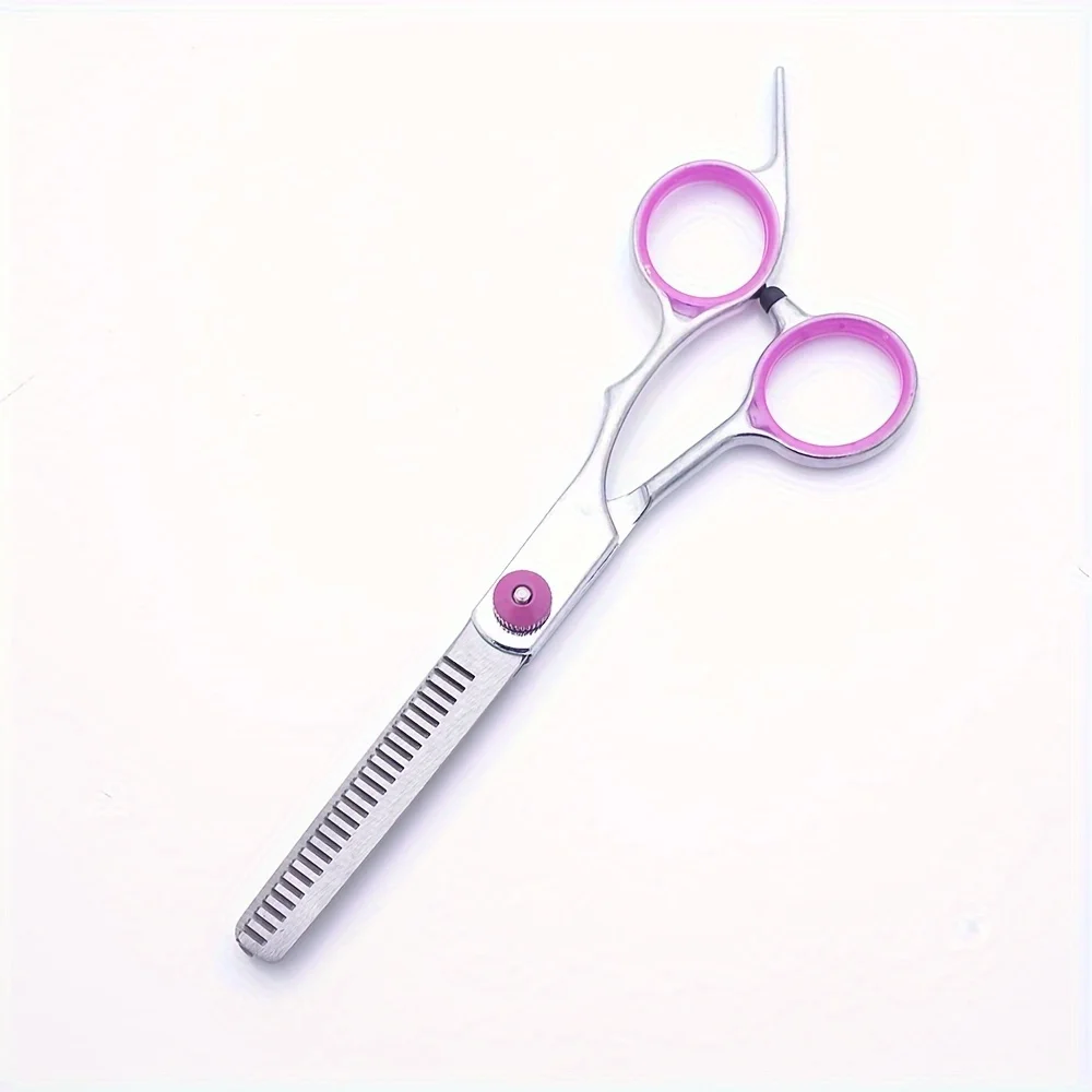 5-teiliges Professionelles Hundepflege-Scherenset aus Edelstahl Gebogene Effilierscheren mit Kamm und Etui für Tierhaarschnitt – Detail 6