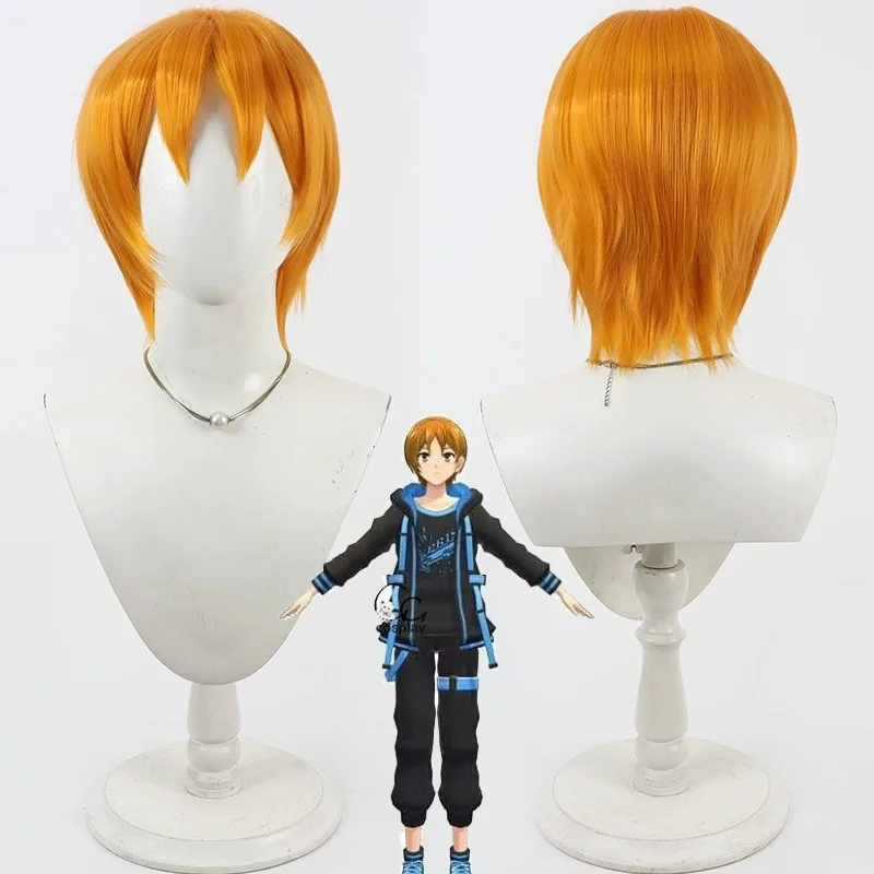 Pretty Rhythm Prism King Hayami Hiro Cosplay Wig Teased Crown Orange Yellow Heat Resistant Synthetic Hair Con Event Party Wig