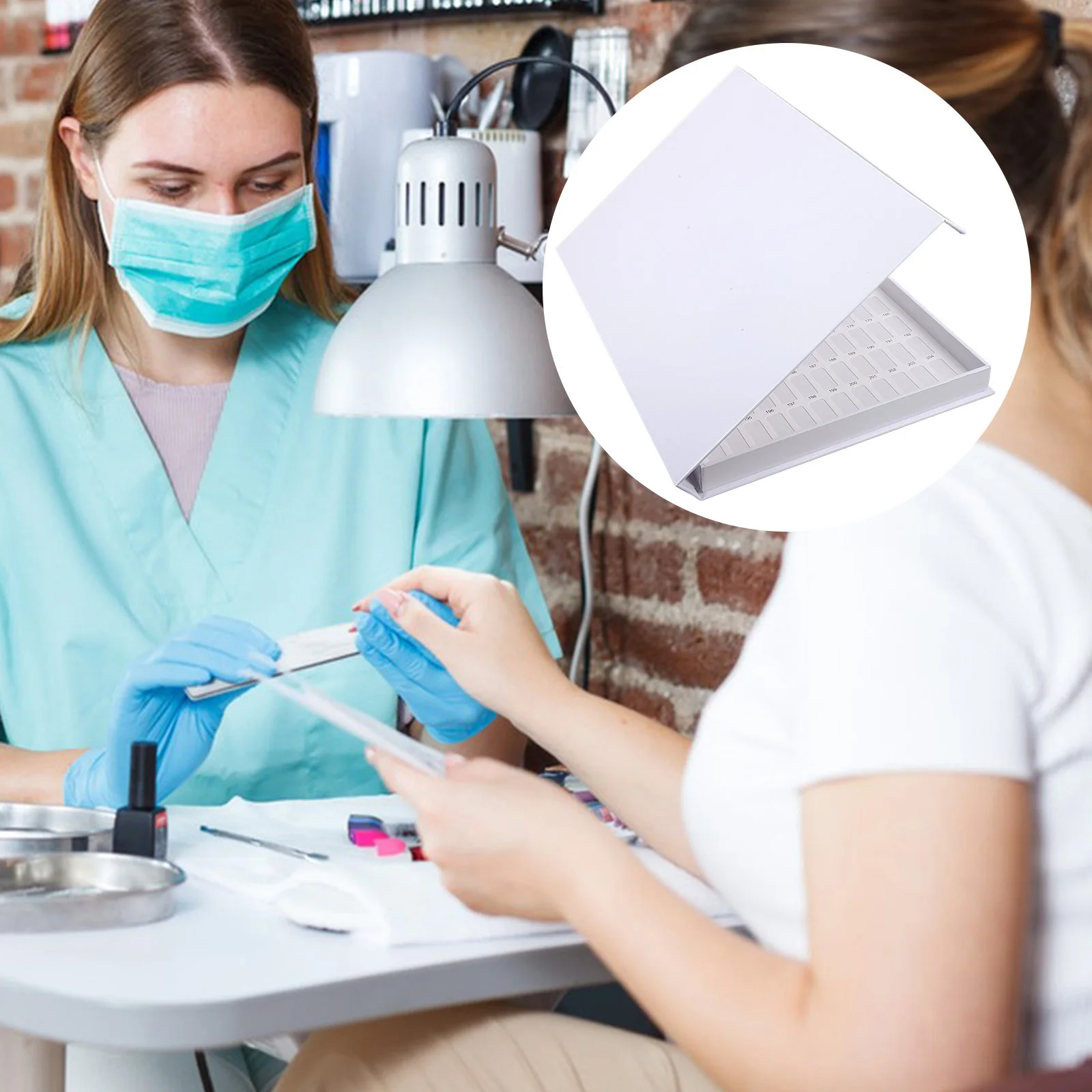 

Nail Color Display Board 24 Grid Compact Portable Nail Art Display Holder for Salon Manicure Tools Organization