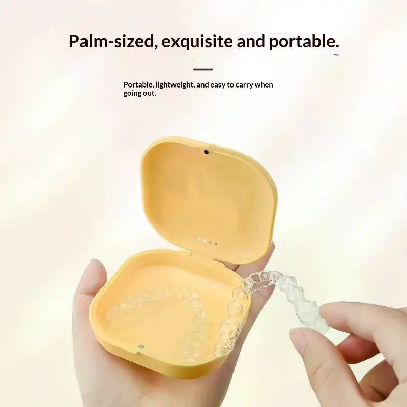 /ACR/Denture Tray Box Dental Braces Retainer Case Vent Holes Dental Denture Box ​False Teeth Protective Case