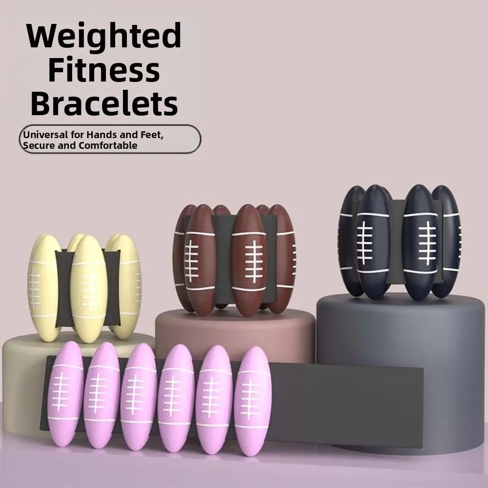 

1 Pair Rugby Ball Shape Wrist Weight Bracelet Weight Adjustable 2 LB Weighted Wrist Strap Skin Friendly Yoga