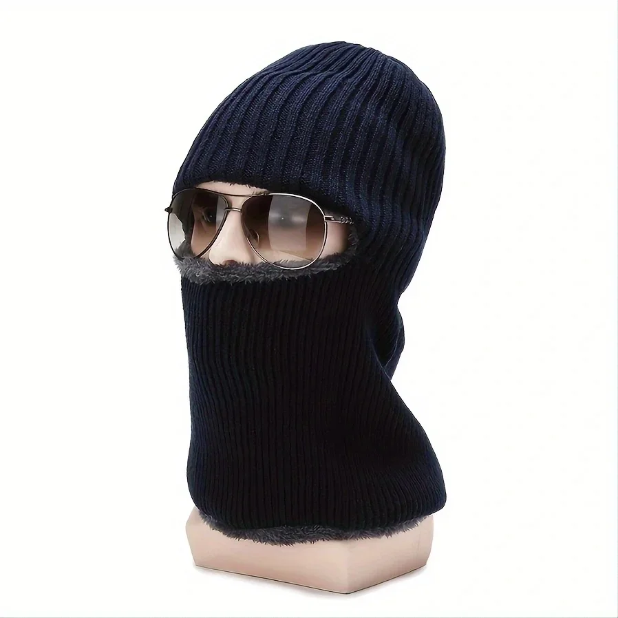 

Windproof Thermal Beanie Scarf Combo for Winter Outdoor Activities Coral Fleece Double Layer Hat for Skiing Hiking Men Women