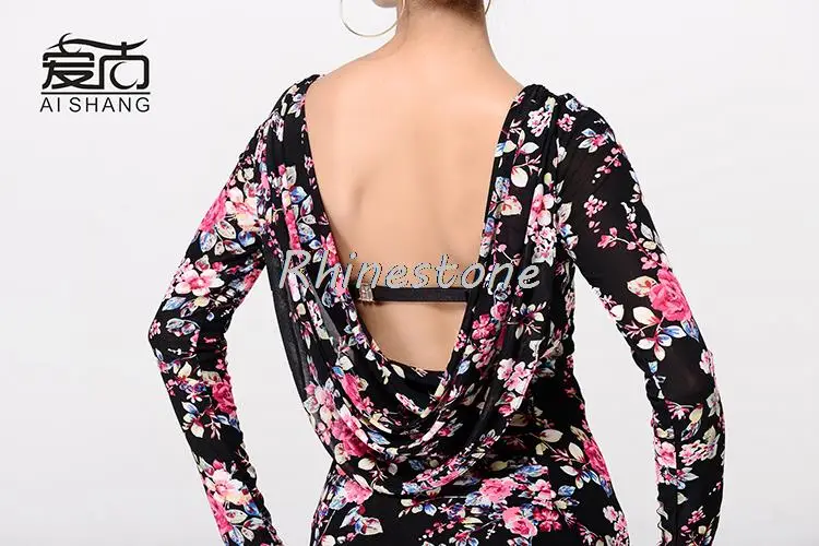 Sexy Slim Fit Adult Female Latin Dance Practice Class Uniform Training Dress Backless Suit