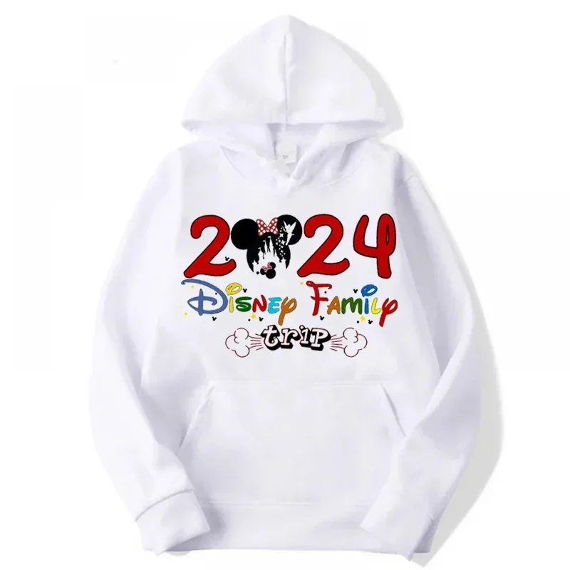 2024 Disney Cartoon Male Sweatshirts Pocket Anime Print Loose Clothing Cozy Daily Men Hoodies Autumn Winter Popular Pullover