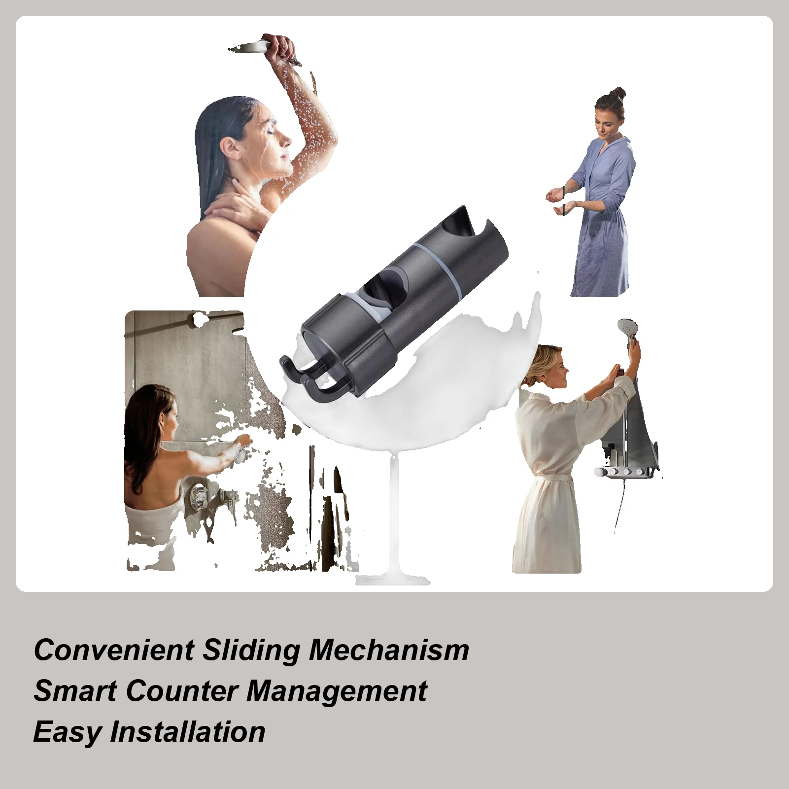 

Крепление насадки для душа, регулируемое ручное крепление для душа, подставка для распылителя без сверления для ванной комнаты, детский отель, пожилые люди, тренажерный зал с ограниченными возможностями