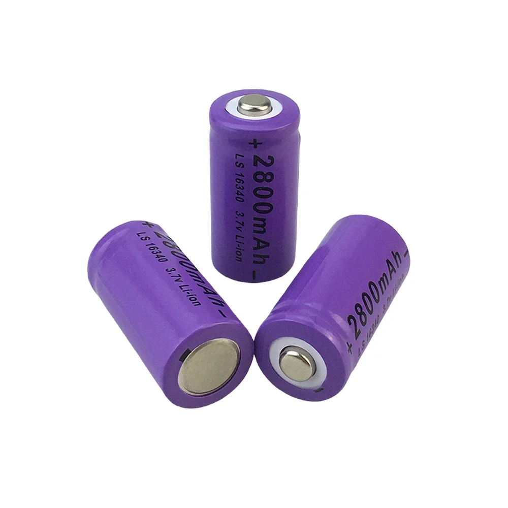 2024 NEW 16340 3.7V 2800mAh CR123A RCR 123 ICR Safety Camera Rechargeable Lithium Ion Battery