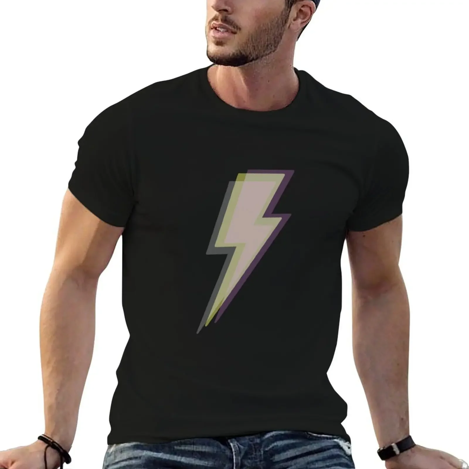 lightning bolt T-Shirt customizeds quick-drying mens workout shirts