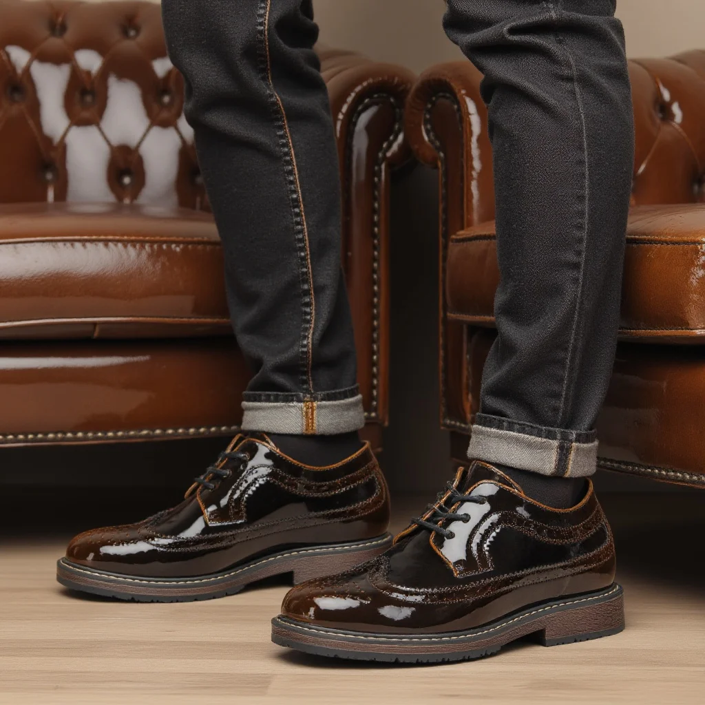 

Men Leather Shoes Brand Comfortable 2026 comfortable Fashion Men Derby Shoes