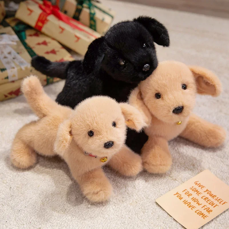 Simulação labrador cão brinquedo de pelúcia recheado realista golden retriever animais filhote de cachorro boneca fofinho travesseiro presente aniversário natal