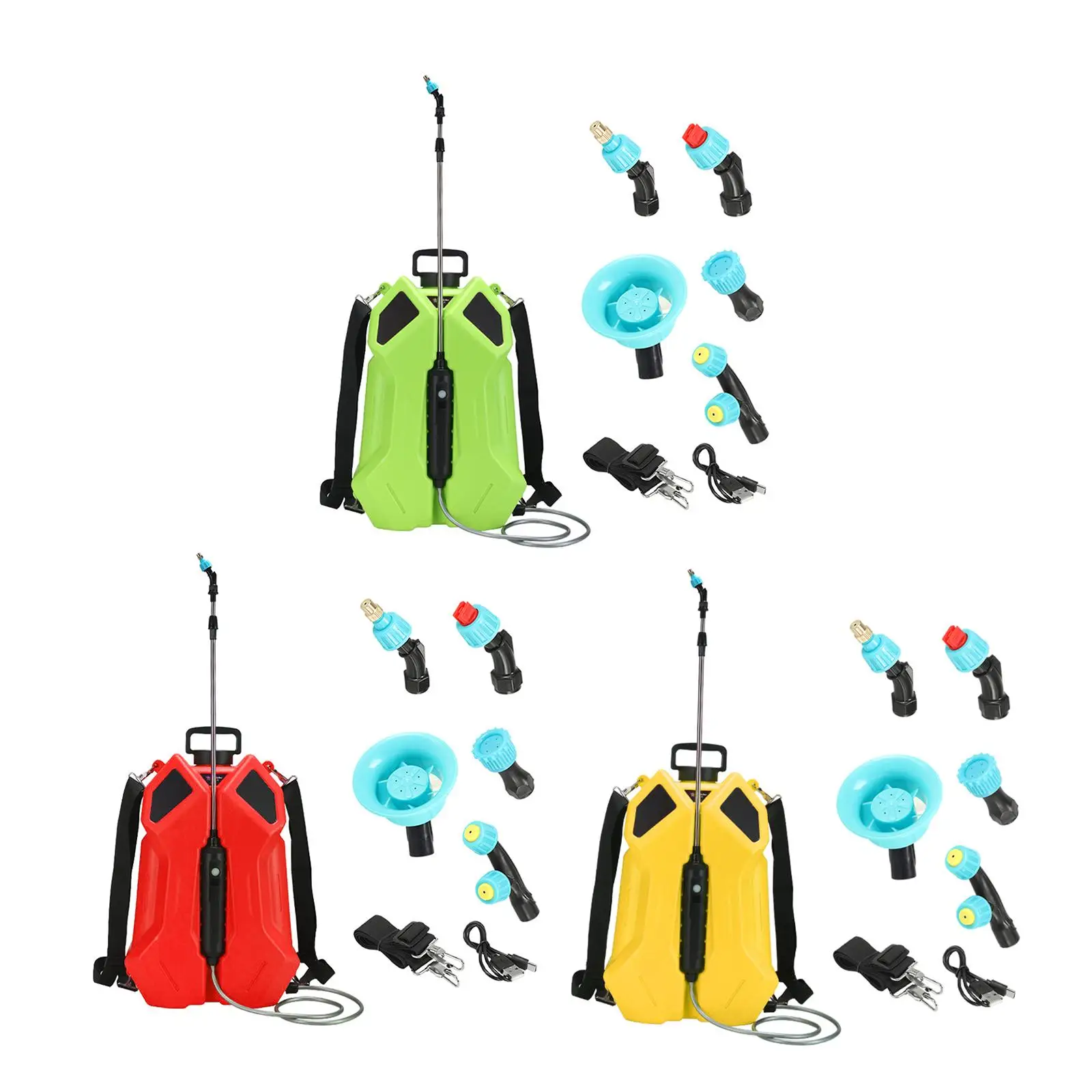 

Телескопический электрический опрыскиватель с пятью насадками для распыления, регулируемый инструмент для полива, перезаряжаемый распылитель для газонов, садов и огородов