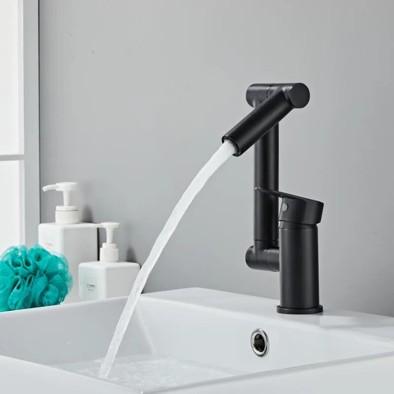 

Black Basin Faucets Fodable Gray Bathroom Faucet Hot and Cold Water Basin Mixer Tap White Gold Brass Toilet Sink Water Crane