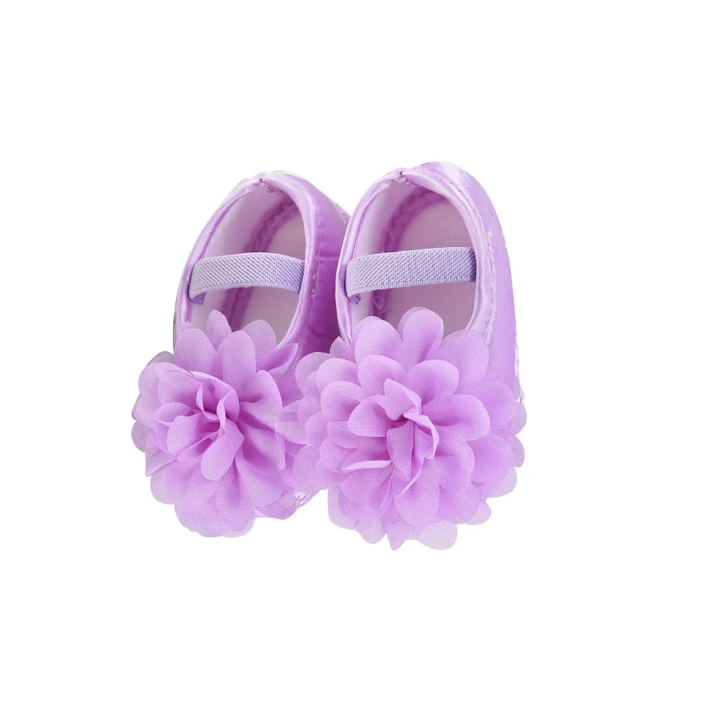 1 زوج طفل الفتيات أحذية الدانتيل سرير عدم الانزلاق وحيد الأرجواني الوليد طفل رضيع ربيع الخريف طفل الفتيات الأحذية وحيد