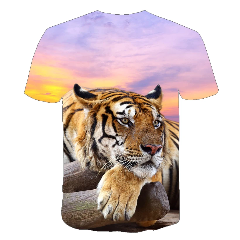 New Tiger 3d Printing Men Ladies Kids T Shirts Funny Fashion Cool Animal Print Top Breathable Lightweight Summer Short Sleeves