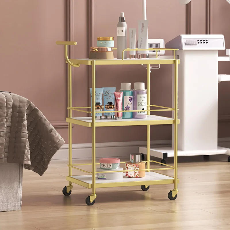Beauty cart, trolley, special instrument rack for beauty salon, barber shop, perming and dyeing, nail tool cart, snack rack.