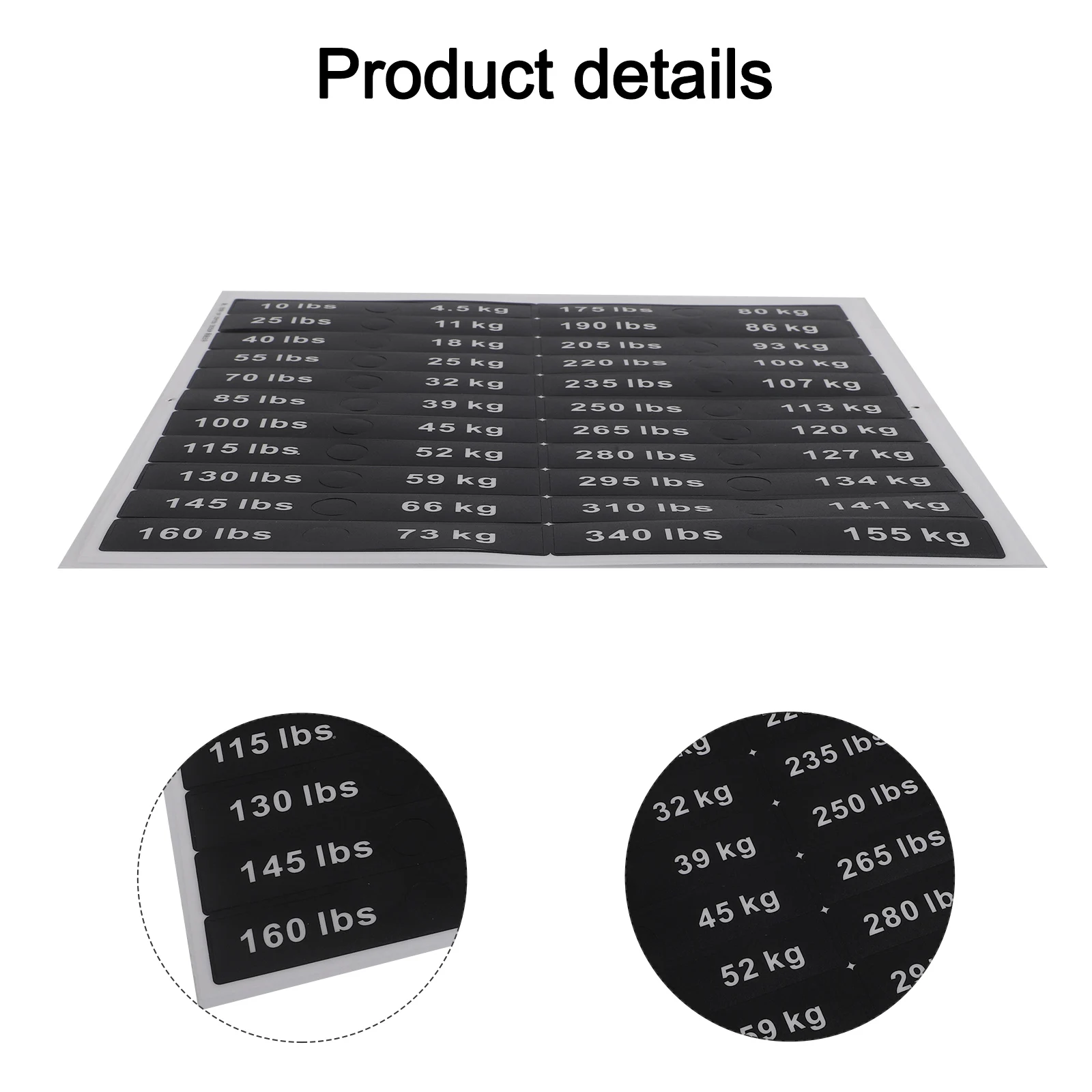 1Pc Fitness Weight Block Stickers 10LB To 340LB PP Number Labels For Gym Machines Quick ID Decals For Dumbbells