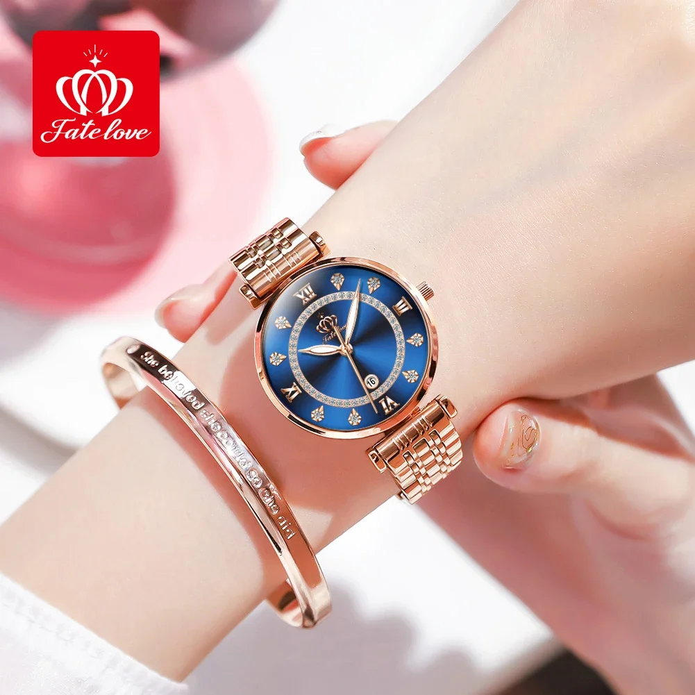 Fate Love 5866 orologi da donna eleganti orologio con movimento al quarzo giapponese per orologio da polso da donna orologio da polso da donna con calendario impermeabile