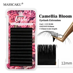 High Quality MASSCAKU Individual Faux Mink One Second Blooming Lash Natural Looks Handmade Easy Fanning Eyelashes Makeup Tools