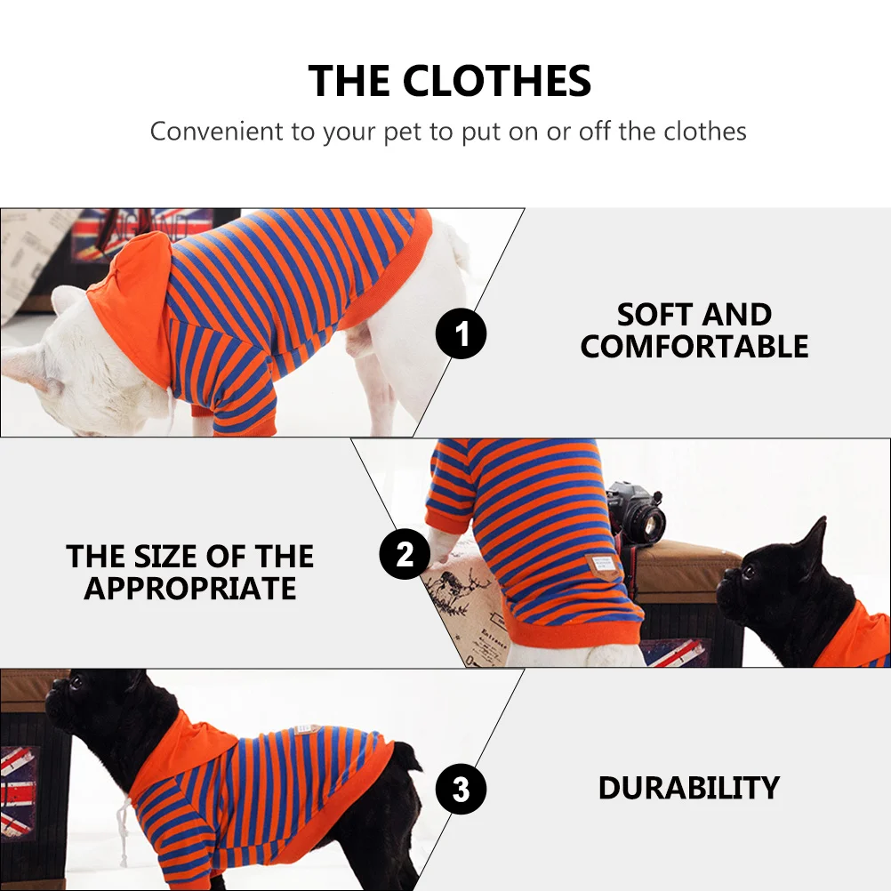 

Striped Pet Hoodie for Dogs Cute Cotton Breathable Costume Ideal for Parties Holidays Weddings Valentine Day New Year Eve 4 Legs