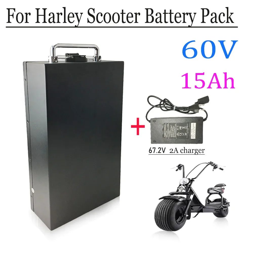 

For Harley 60V 15Ah electric vehicle high capacity waterproof lithium battery, two wheeled foldable electric scooter battery