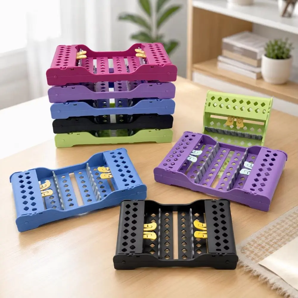 Firm Plastic Dental Disinfection Rack Autoclavable Multicolor Oral Instrument Placing Box Dental Burs Holder Dental Clinics