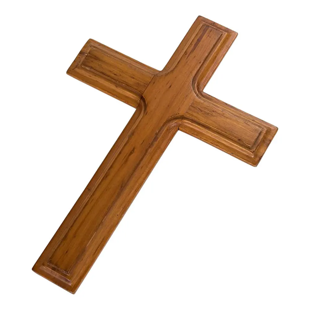 

Декоративный настенный крест из массива дерева с натуральной отделкой, идеально подходит для дома, церкви или молитвенного пространства, гладкие края, приятный на ощупь.