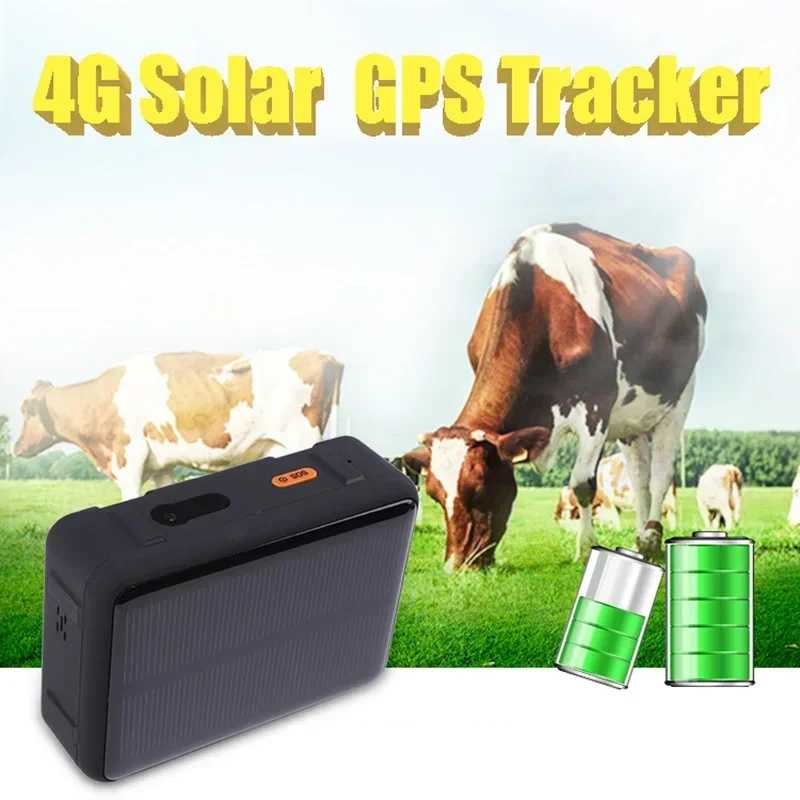 New Solar Powed 4G Smart Tracker GPS Locator Waterproof WIFI Cattle Cow Sheep Horse Camel Pets Real Time Locator Tracking Device