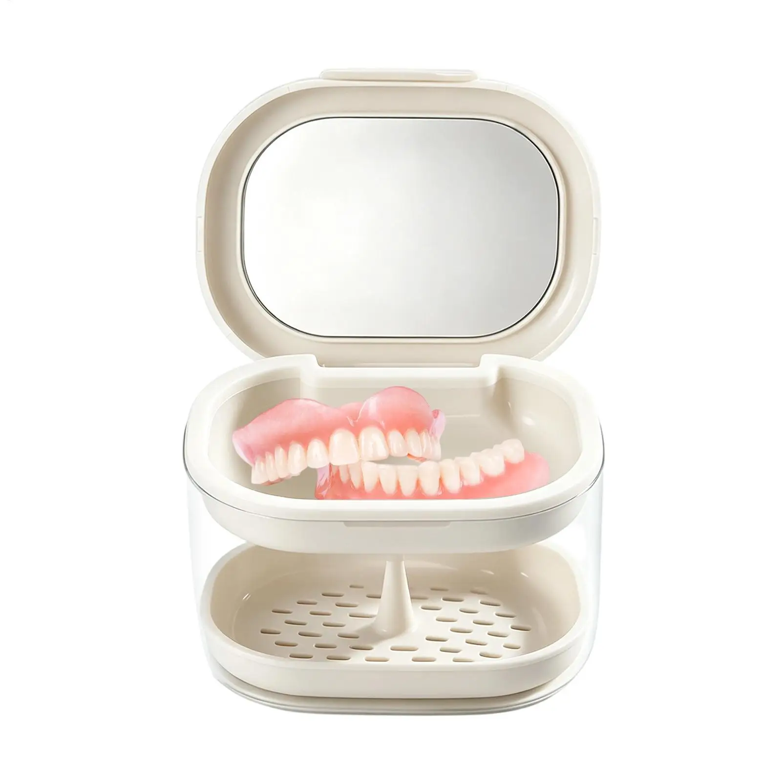 Retainer Holder Case Leakproof Multipurpose False Teeth Soak Container Portable Mouthguard Case For Women Men Adults Kids Home