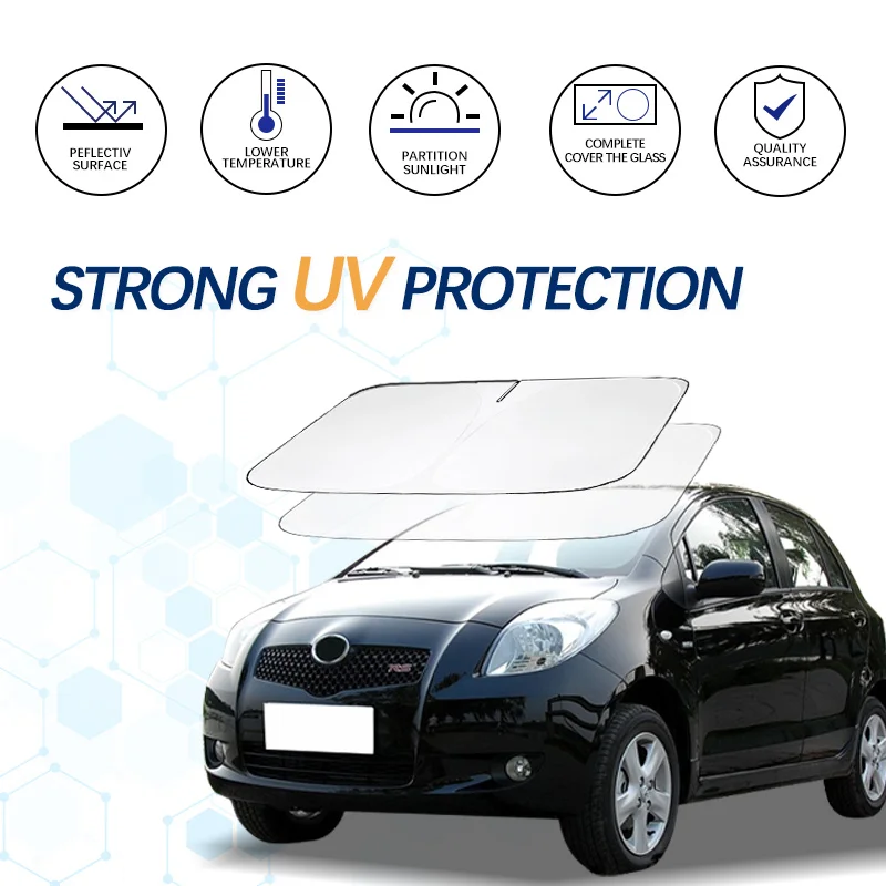 

Car Windshield Sun Shade For Toyota Yaris Sunshade Summer Visor Protector Foldable Blocks UV Rays Protection Accessories