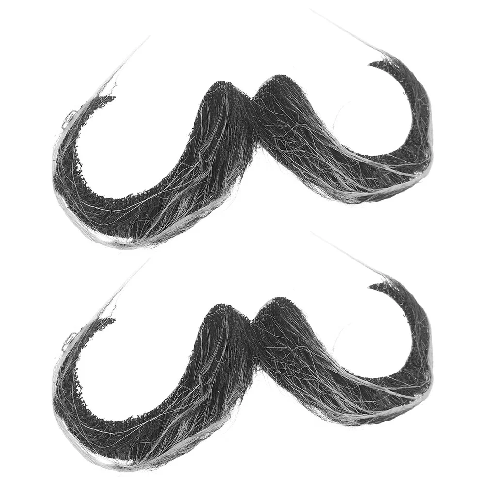 

2 Pcs Fake Beard Artificial Accessories Simulation Lifelike Realistic Aldult False Cloth Man Mustache
