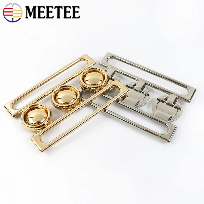 Meetee 2/4pcs 60mm Metal Buckles Women Coat  Down Jacket Waistband Belt Clasp DIY Garment Buttons Decoration Sewing Accessories