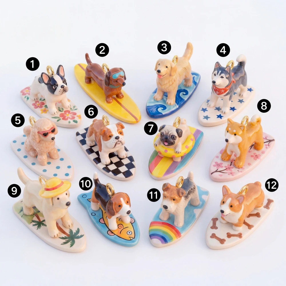 Vielseitige Modische Neue Strand-Surf-Hund Shiba Inu DIY Anhänger Charms für Schmuck – Detail 3