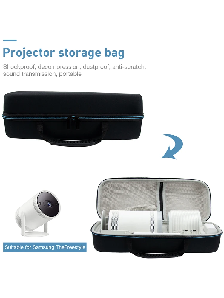 

Портативный чехол для переноски, многофункциональная сумка для проектора на молнии, утолщенная сетчатая сумка, сумки для переноски проектора для Samsung TheFreestyle