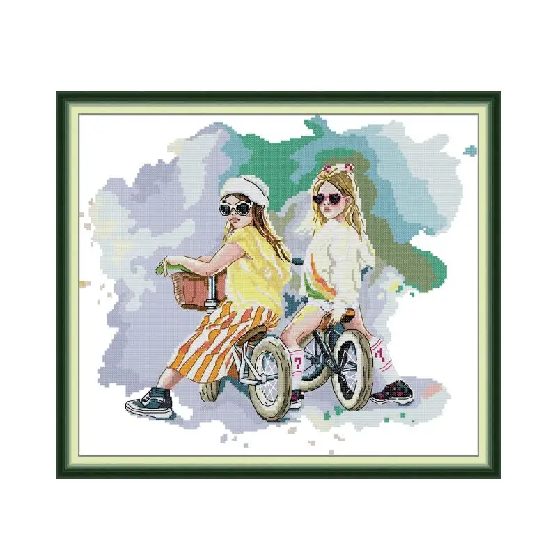 Sisterly Love Home Decor Paintings Counted Printed On Canvas DMC 14CT 11CT Cross Stitch Kits Needlework Sets Embroidery Gifts